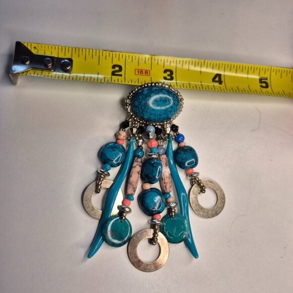 Vintage Hand Stitched Indigenous Earrings - Picture 5 of 6